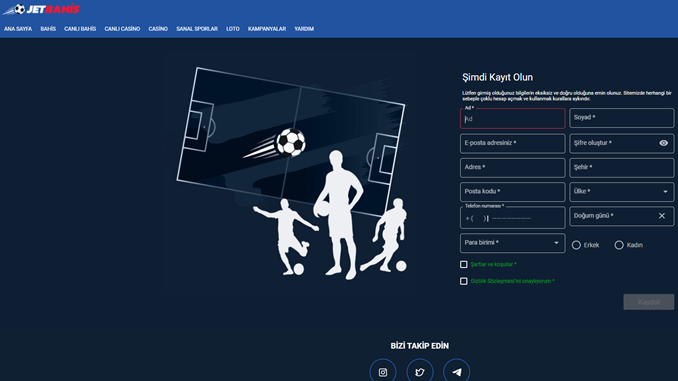 Jetbahis casino üyelik formu