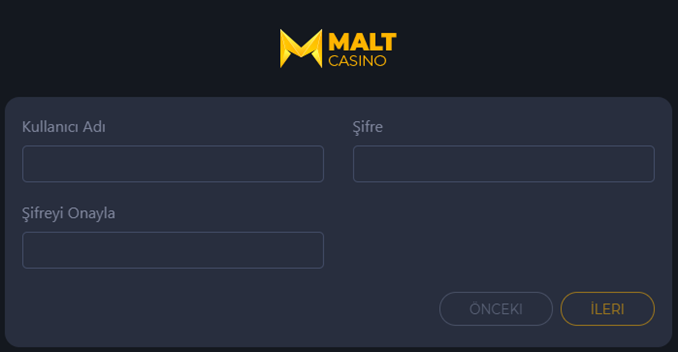 Maltcasino üyelik formu